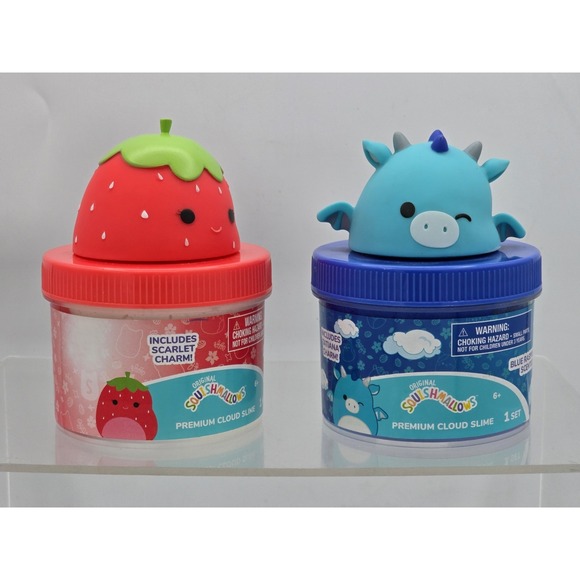 2 Lot Squishmallows Cloud Slime  - Strawberry Scarlet Charm & Blue Raz Tatiana - Picture 7 of 9